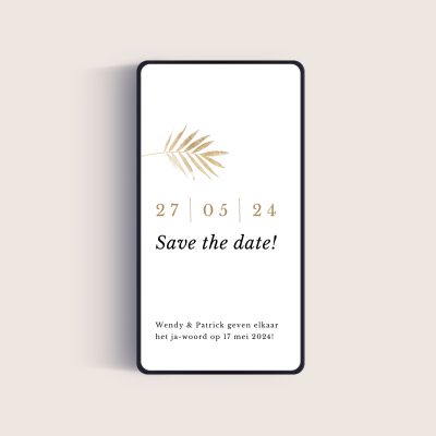 Save the date touch of gold