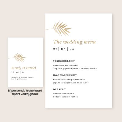menukaart bruiloft